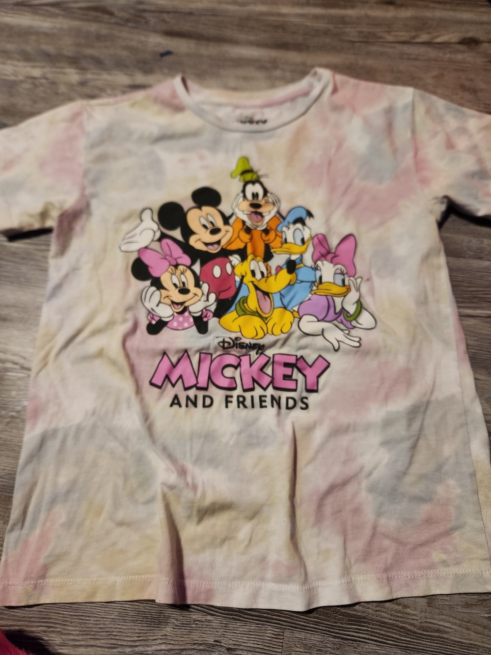 Disney Mickey and Friends Tie-Dye Tee - Pink & Yellow